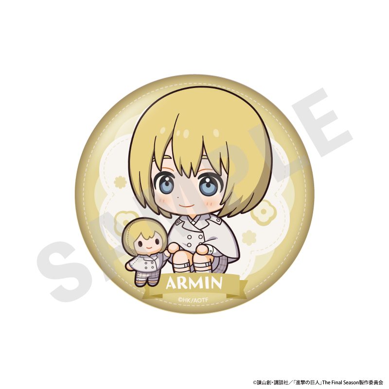 進撃の巨人 ミニキャラホワイトコーデシリーズ ふわふわ缶ミラー アルミン ("Attack on Titan" Mini Chara White Outfit Series Fuwafuwa Can Mirror Armin)