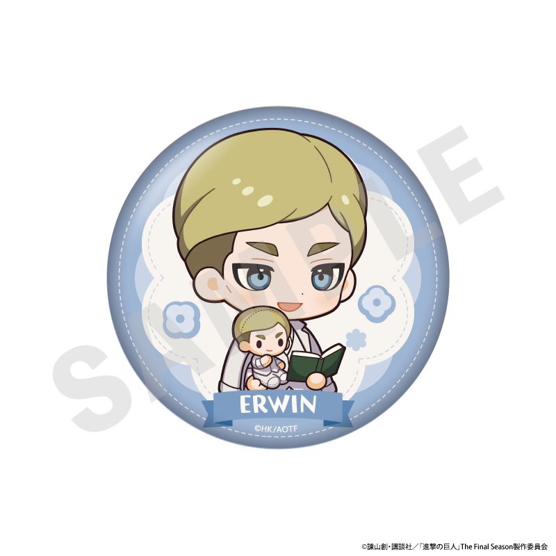 進撃の巨人 ミニキャラホワイトコーデシリーズ ふわふわ缶ミラー エルヴィン ("Attack on Titan" Mini Chara White Outfit Series Fuwafuwa Can Mirror Erwin)