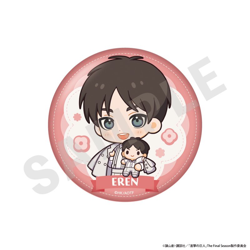 進撃の巨人 ミニキャラホワイトコーデシリーズ ふわふわ缶ミラー エレン ("Attack on Titan" Mini Chara White Outfit Series Fuwafuwa Can Mirror Eren)