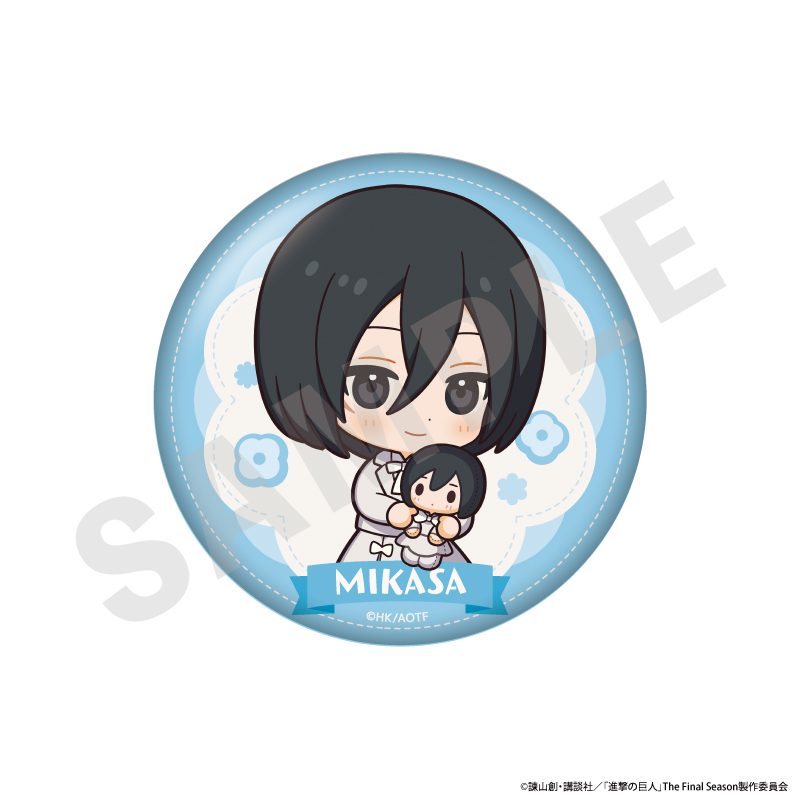 進撃の巨人 ミニキャラホワイトコーデシリーズ ふわふわ缶ミラー ミカサ ("Attack on Titan" Mini Chara White Outfit Series Fuwafuwa Can Mirror Mikasa)