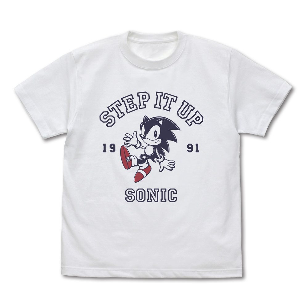 ソニック・ザ・ヘッジホッグ クラシックソニック STEP IT UP Tシャツ ホワイト M ("Sonic the Hedgehog" Classic Sonic STEP IT UP T-shirt White (M Size))