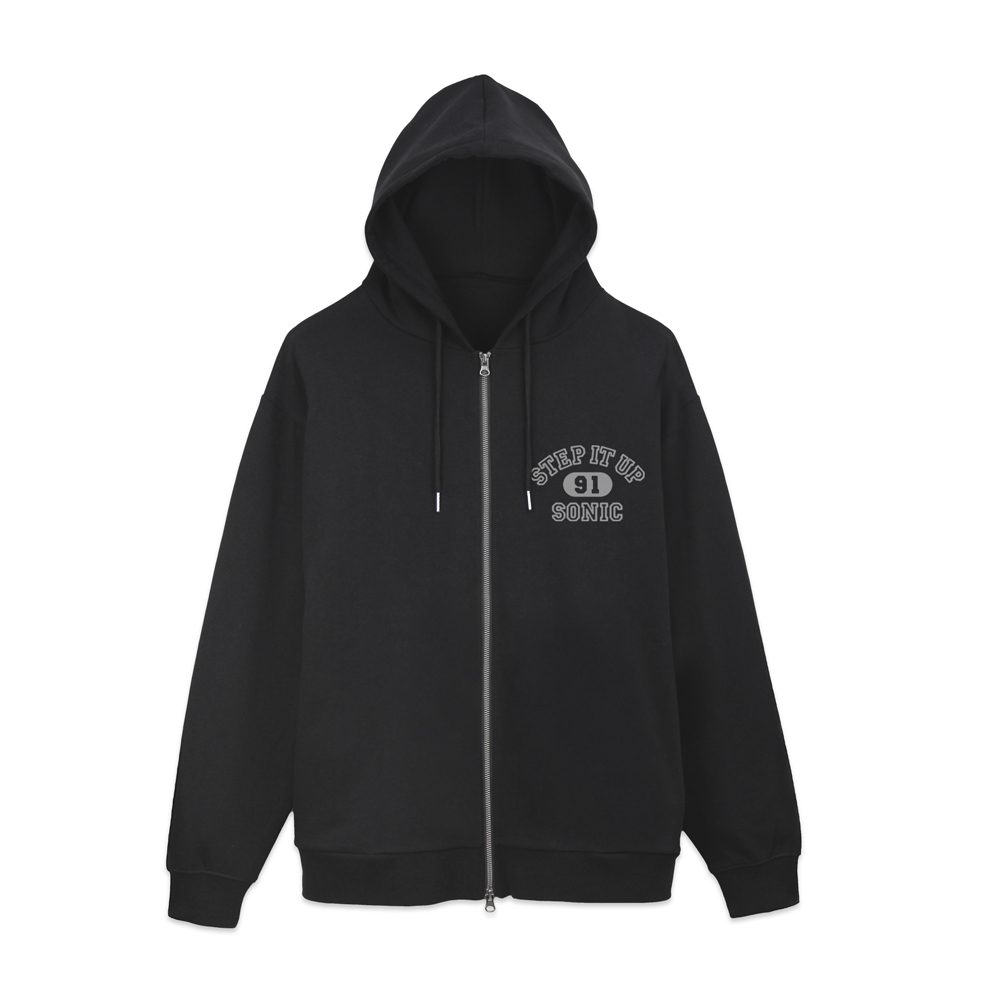 ソニック・ザ・ヘッジホッグ クラシックソニック STEP IT UP ジップパーカー ブラック XL ("Sonic the Hedgehog" Classic Sonic STEP IT UP Zip Hoodie Black (XL Size))