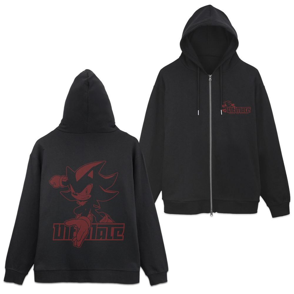 ソニック・ザ・ヘッジホッグ シャドウ・ザ・ヘッジホッグ ジップパーカー ブラック M ("Sonic the Hedgehog" Shadow the Hedgehog Zip Hoodie Black (M Size))