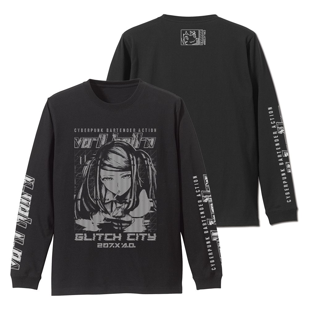 VA-11 HALL-A VA-11 Hall-A ジル 袖リブロングスリーブTシャツ ブラック L ("VA-11 HALL-A: Cyberpunk Bartender Action" VA-11 Hall-A Jill Ribbed Long Sleeve T-shirt Black (L Size))