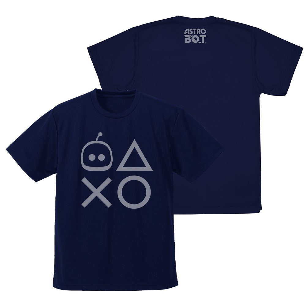 ASTRO BOT アストロ シェイプス ドライTシャツ ネイビー M ("ASTRO BOT" Astro Shapes Dry T-shirt Navy (M Size))