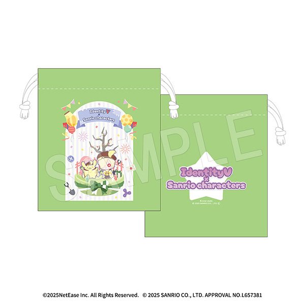 IdentityV 第五人格×サンリオキャラクターズ ミニ巾着 墓守×ポムポムプリン ("Identity V" x Sanrio Characters Mini Kinchaku Grave Keeper x Pom Pom Purin)