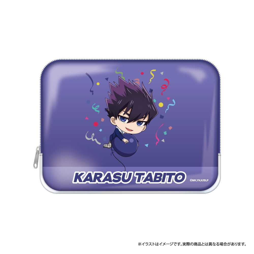 ブルーロック PVCスクエアポーチ 烏旅人(ミニキャラ)(風船) ("Blue Lock" PVC Square Pouch Karasu Tabito (Mini Character) (Balloon))