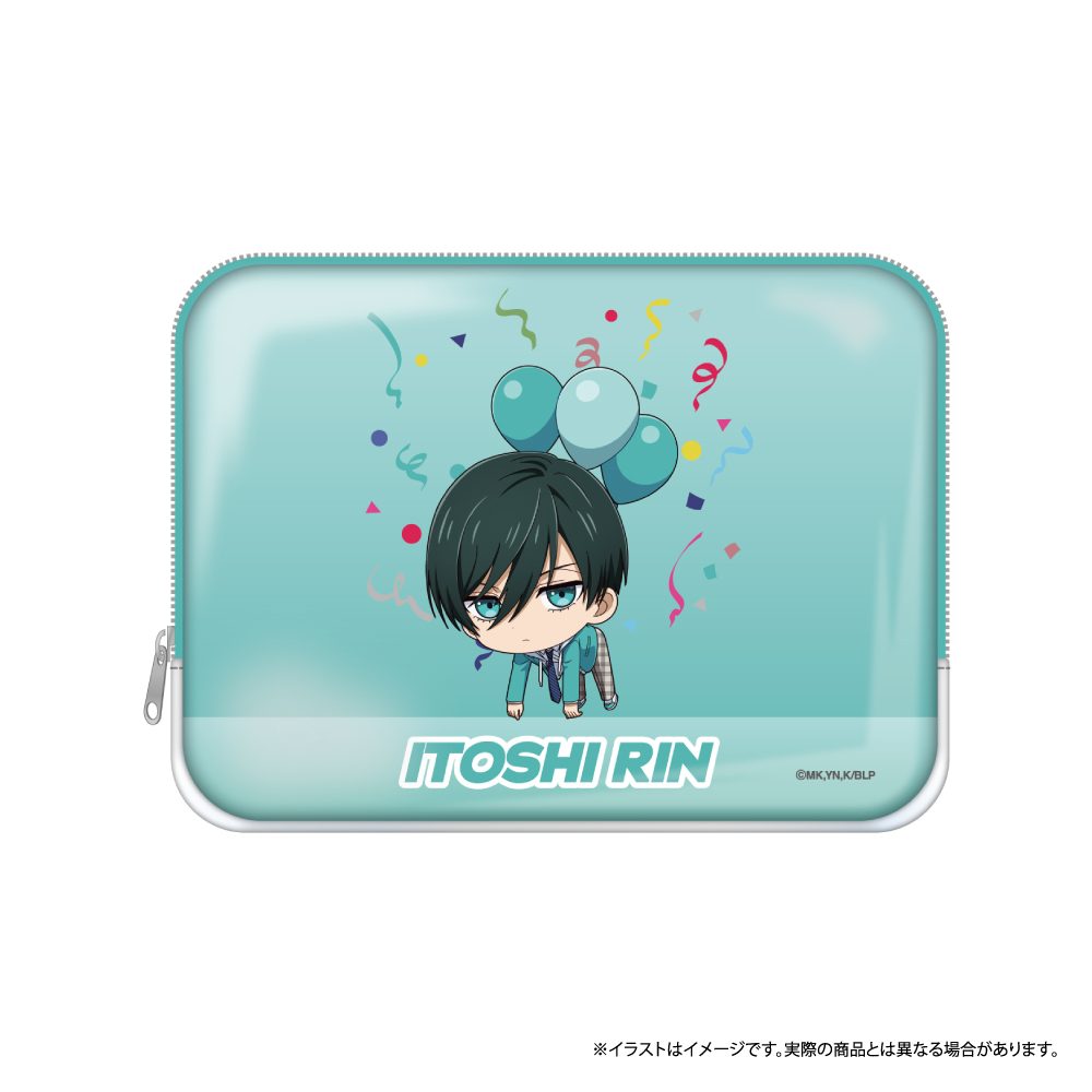 ブルーロック PVCスクエアポーチ 糸師凛(ミニキャラ)(風船) ("Blue Lock" PVC Square Pouch Itoshi Rin (Mini Character) (Balloon))