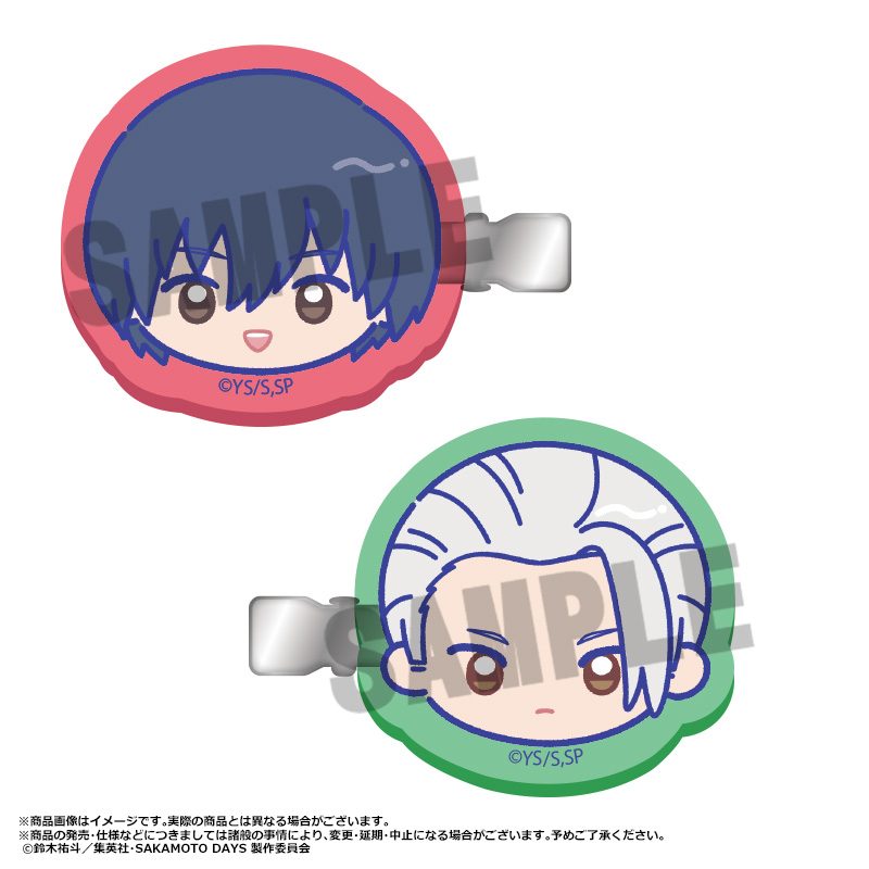 SAKAMOTO DAYS ゆるころフェイス ヘアクリップセット B 坂本太郎・南雲 ("Sakamoto Days" Yurukoro Face Hair Clip Set B Sakamoto Taro & Nagumo)