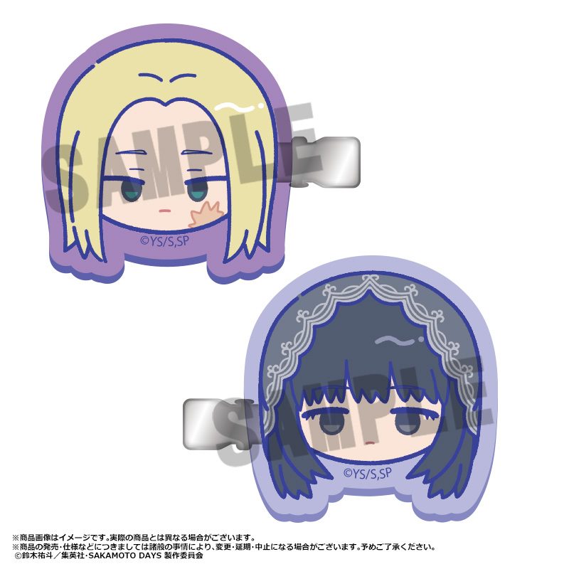 SAKAMOTO DAYS ゆるころフェイス ヘアクリップセット C 神々廻・大佛 ("Sakamoto Days" Yurukoro Face Hair Clip Set C Shishiba & Osaragi)