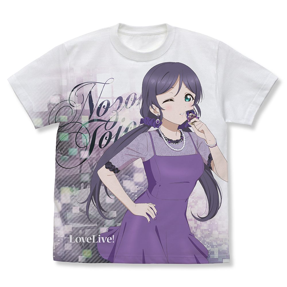 ラブライブ! 描き下ろし 東條希 フルグラフィックTシャツ パーティードレス2025Ver. ホワイト S ("Love Live!" Original Illustration Tojo Nozomi Full Graphic T-shirt Party Dress 2025 Ver. White (S Size))