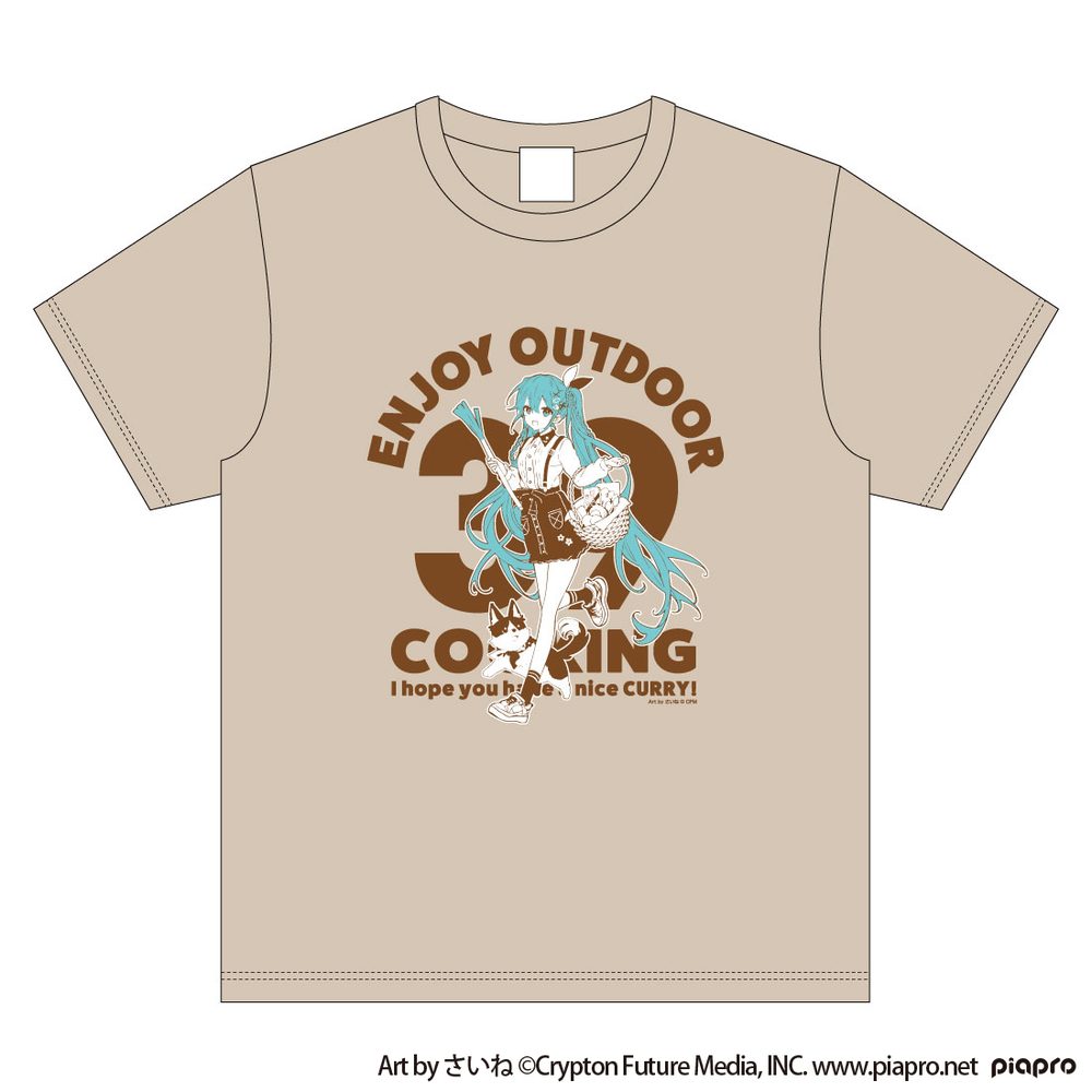 初音ミク OUTDOOR COOKING Tシャツ XL (Hatsune Miku OUTDOOR COOKING T-shirt (XL Size))