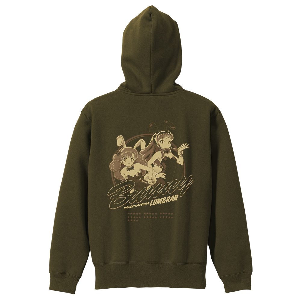 うる星やつら バニーガール ラム&ラン ジップパーカー モス XL ("Urusei Yatsura" Bunny Girl Lum & Ran Zip Hoodie Moss (XL Size))