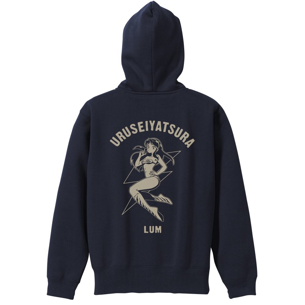 うる星やつら ラムの電撃 ジップパーカー ネイビー M ("Urusei Yatsura" Lum's Blitz Zip Hoodie Navy (M Size))