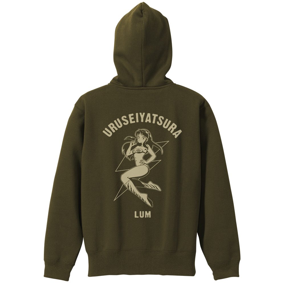 うる星やつら ラムの電撃 ジップパーカー モス XXL ("Urusei Yatsura" Lum's Blitz Zip Hoodie Moss (XXL Size))