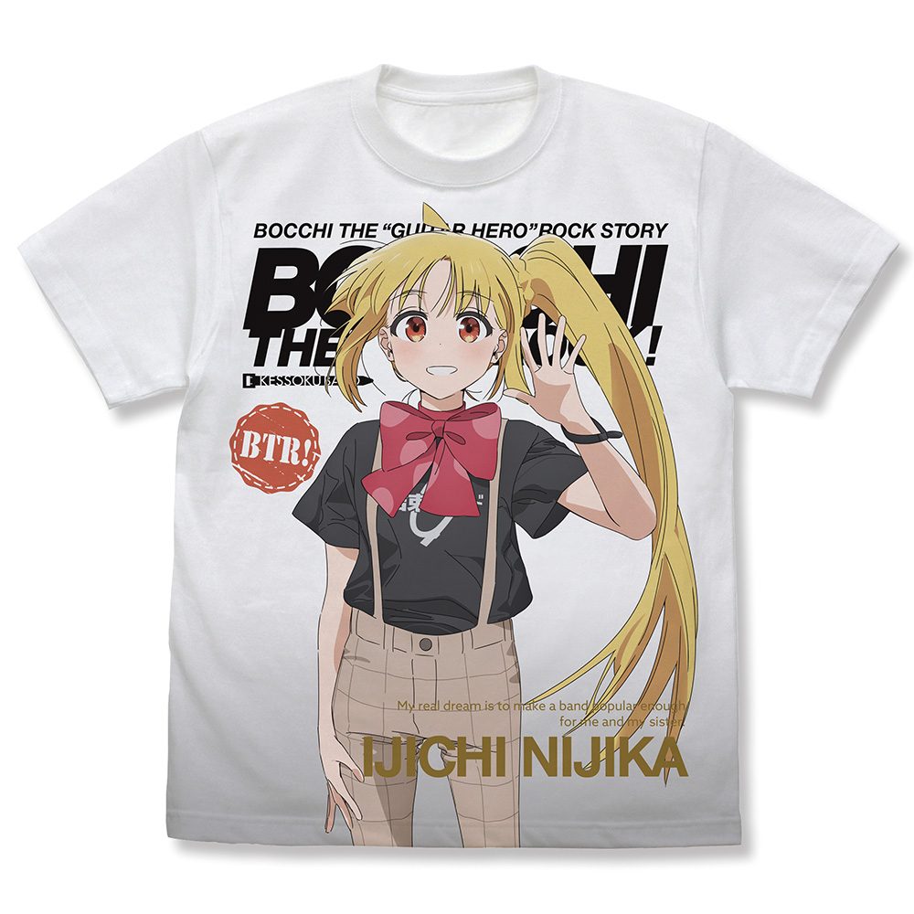 ぼっち・ざ・ろっく! 伊地知虹夏 フルグラフィックTシャツ ホワイト L ("Bocchi the Rock!" Ijichi Nijika Full Graphic T-shirt White (L Size))