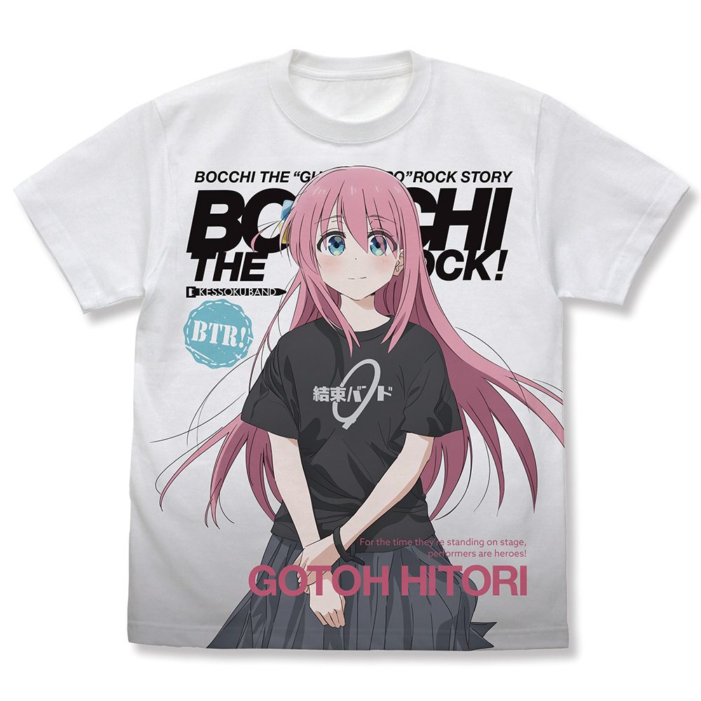 ぼっち・ざ・ろっく! 後藤ひとり フルグラフィックTシャツ ホワイト XL ("Bocchi the Rock!" Gotoh Hitori Full Graphic T-shirt White (XL Size))
