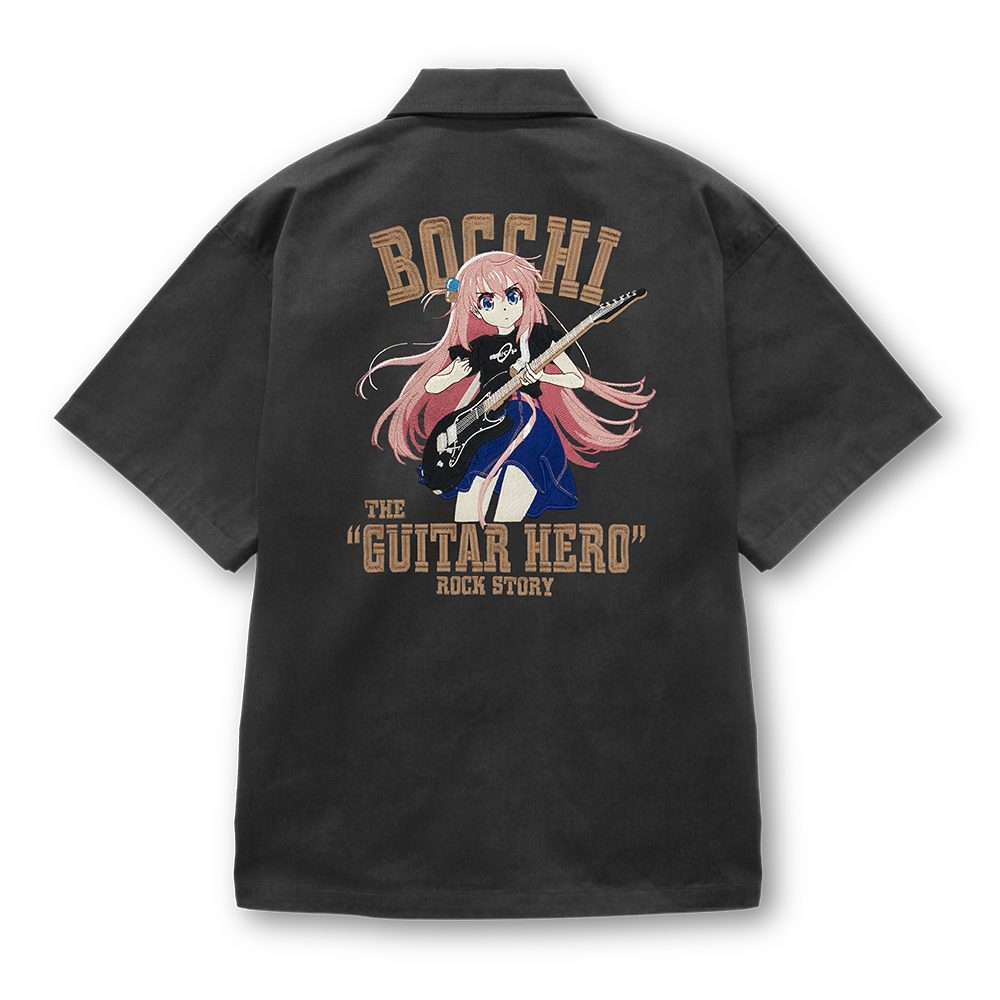 ぼっち・ざ・ろっく! 後藤ひとり 刺繍ワークシャツ Playing the guitar Ver. 2025MODEL グレー XL ("Bocchi the Rock!" Gotoh Hitori Embroidery Work Shirt Playing The Guitar Ver. 2025 MODEL Gray (XL Size))