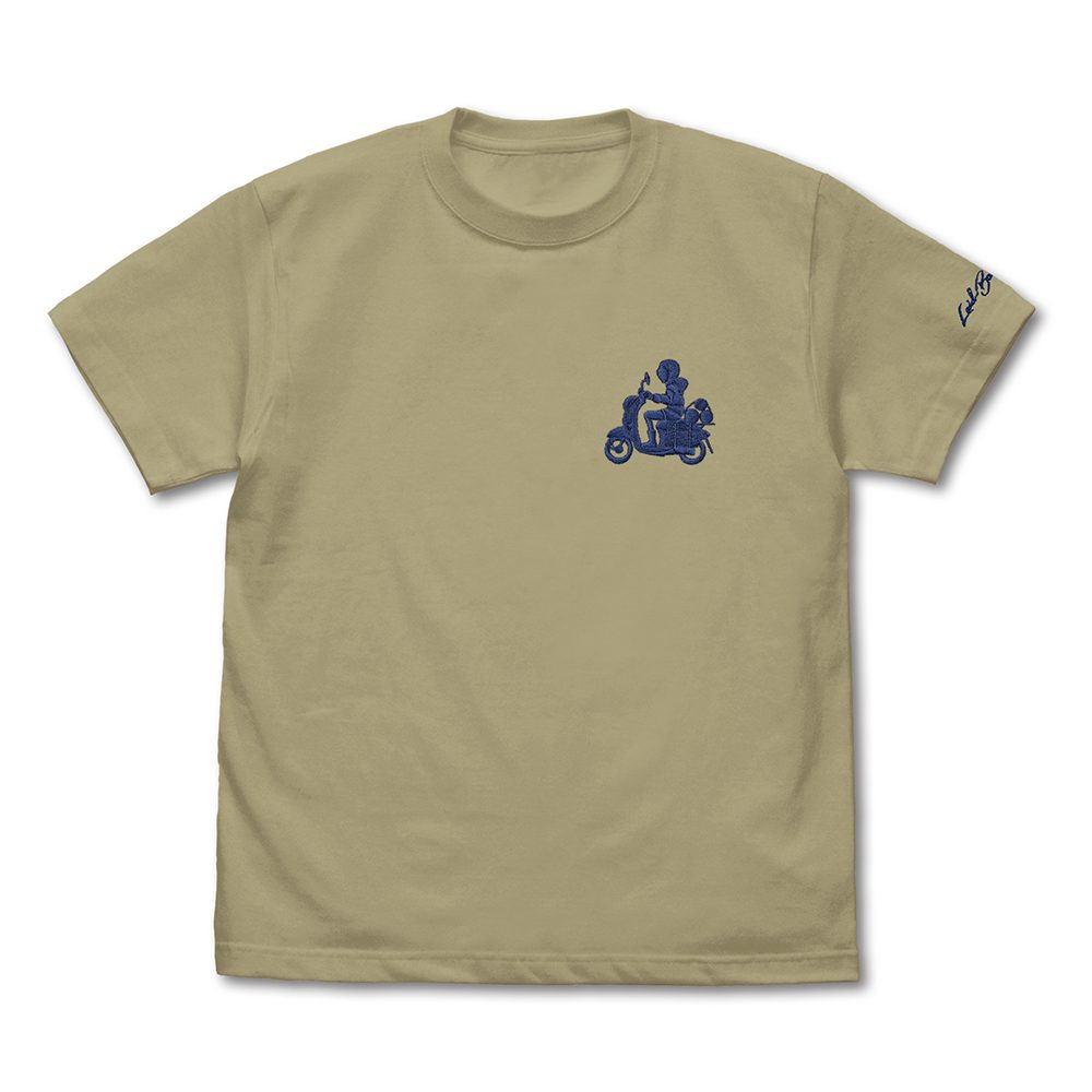 ゆるキャン△ SEASON3 バイク志摩リン ワンポイント刺繍Tシャツ サンドカーキ S ("Yurucamp Season 3" Bike Shima Rin One Point Embroidery T-shirt Sand Khaki (S Size))