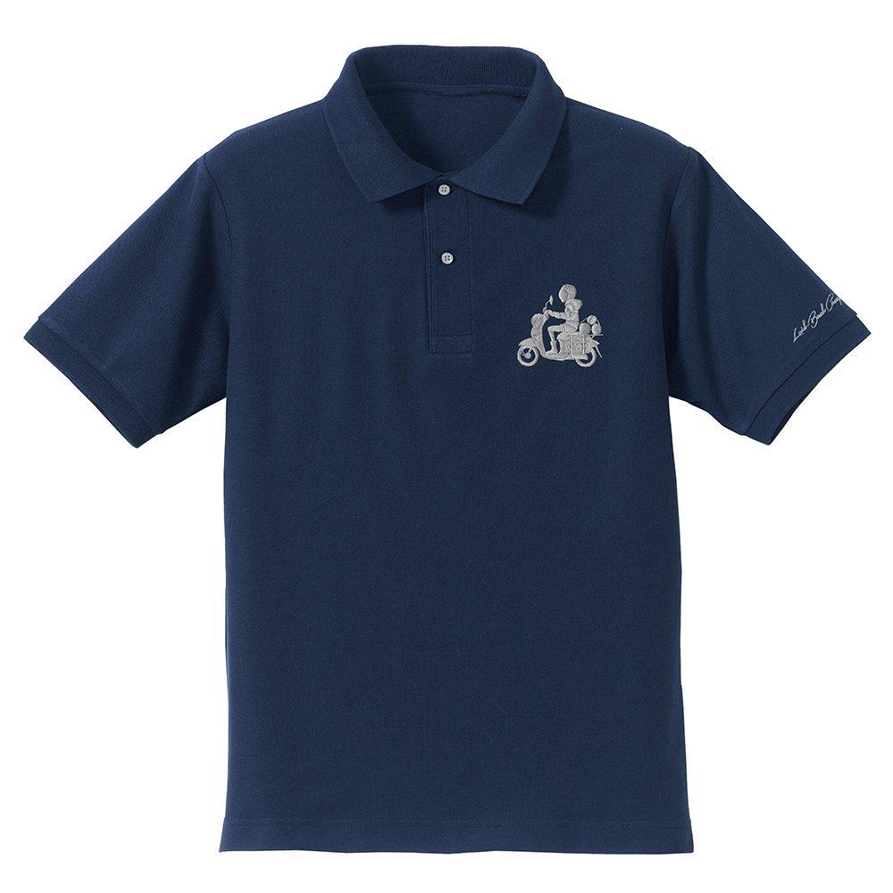 ゆるキャン△ SEASON3 バイク志摩リン ワンポイント刺繍ポロシャツ インディゴ XL ("Yurucamp Season 3" Bike Shima Rin One Point Embroidery Polo Shirt Indigo (XL Size))