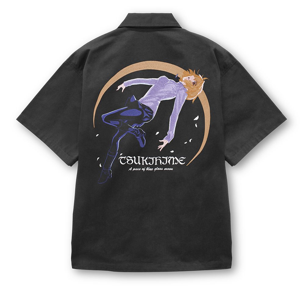 月姫 -A piece of blue glass moon- アルクェイド・ブリュンスタッド 刺繍ワークシャツ グレー M ("TSUKIHIME -A Piece of Blue Glass Moon-" Arcueid Brunestud Embroidery Work Shirt Gray (M Size))
