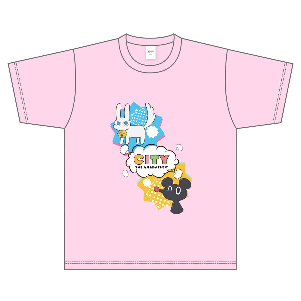 CITY THE ANIMATION TシャツA ピンク Mサイズ ("CITY THE ANIMATION" T-shirt A Pink (M Size))