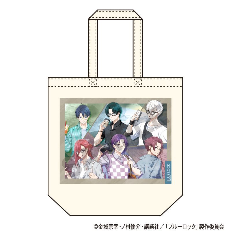 ブルーロック トートバッグ 休日メガネ ニュアンスカラー ("Blue Lock" Tote Bag Holiday Glasses Nuance Color)