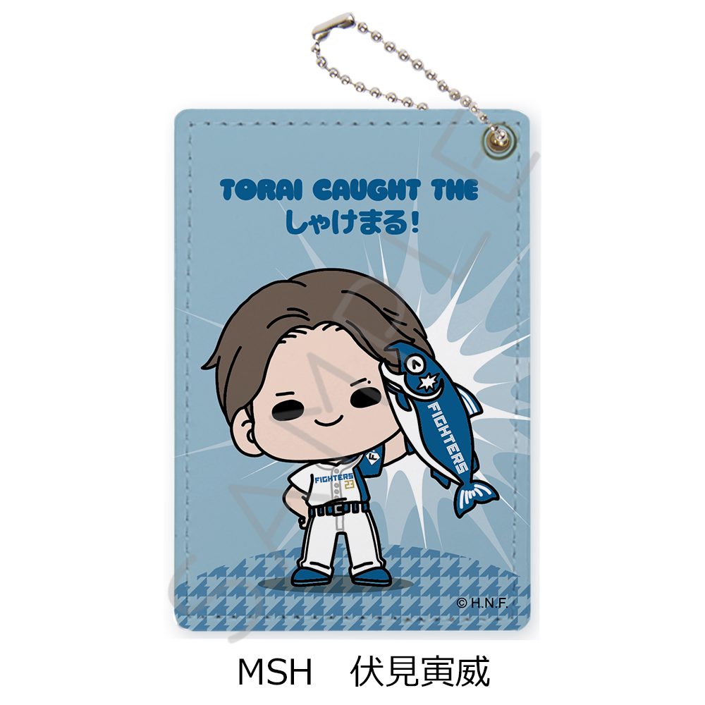 北海道日本ハムファイターズ パスケース (しゃけまるつかまえた!) mochocho-SH 伏見寅威 (HOKKAIDO NIPPONHAM FIGHTERS Pass Case (Shakemaru Tsukamaeta!) mochocho-SH Torai Fushimi)