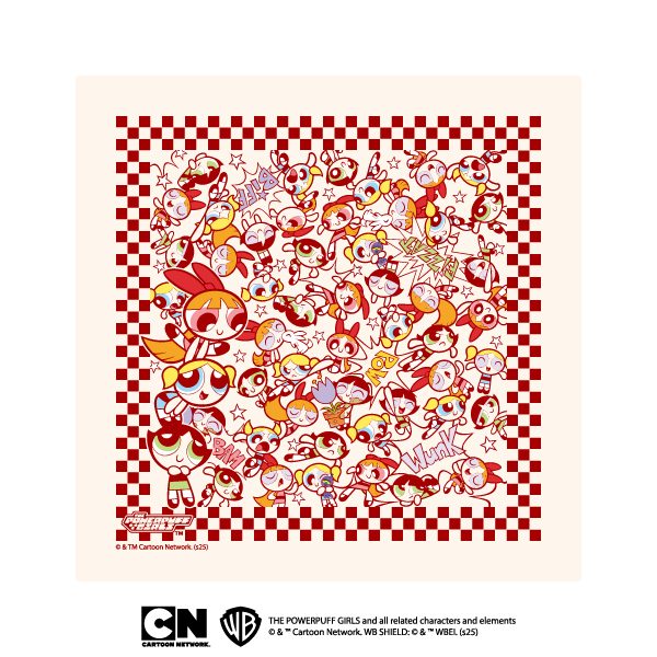 パワーパフガールズ バンダナハンカチ 2 チェッカー ("The Powerpuff Girls" Bandana Handkerchief 2 Checker)