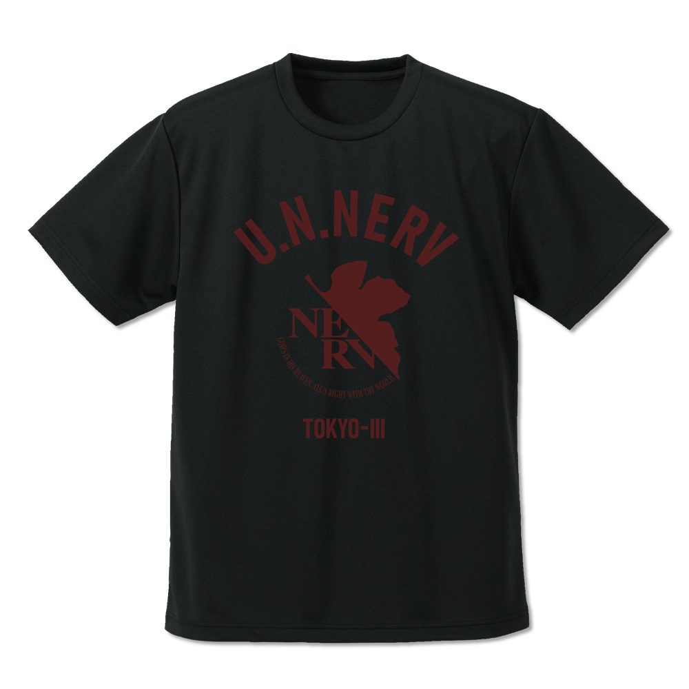 EVANGELION NERV ドライTシャツ ブラック XL ("Evangelion" NERV Dry T-shirt Black (XL Size))