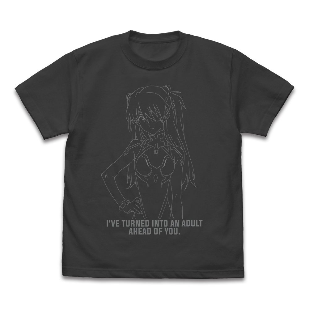 EVANGELION 式波・アスカ・ラングレー ラインアート Tシャツ スミ XL ("Evangelion" Shikinami Asuka Langley Line Art T-shirt Sumi (XL Size))