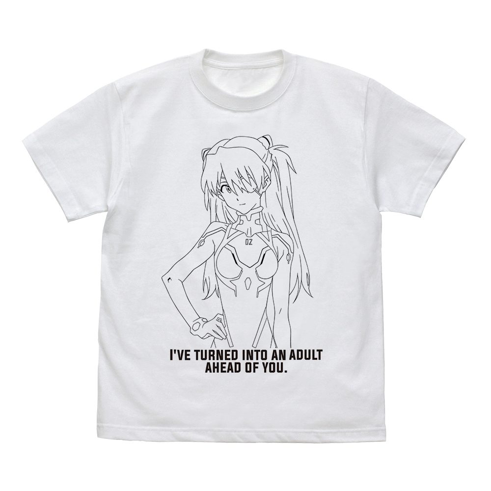EVANGELION 式波・アスカ・ラングレー ラインアート Tシャツ ホワイト L ("Evangelion" Shikinami Asuka Langley Line Art T-shirt White (L Size))