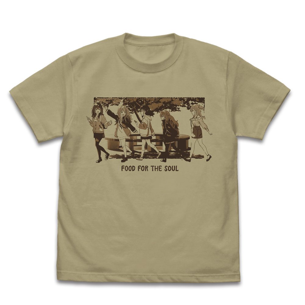 日々は過ぎれど飯うまし 日々は過ぎれど飯うまし Tシャツ サンドカーキ L ("Food for the Soul" Food for the Soul T-shirt Sand Khaki (L Size))