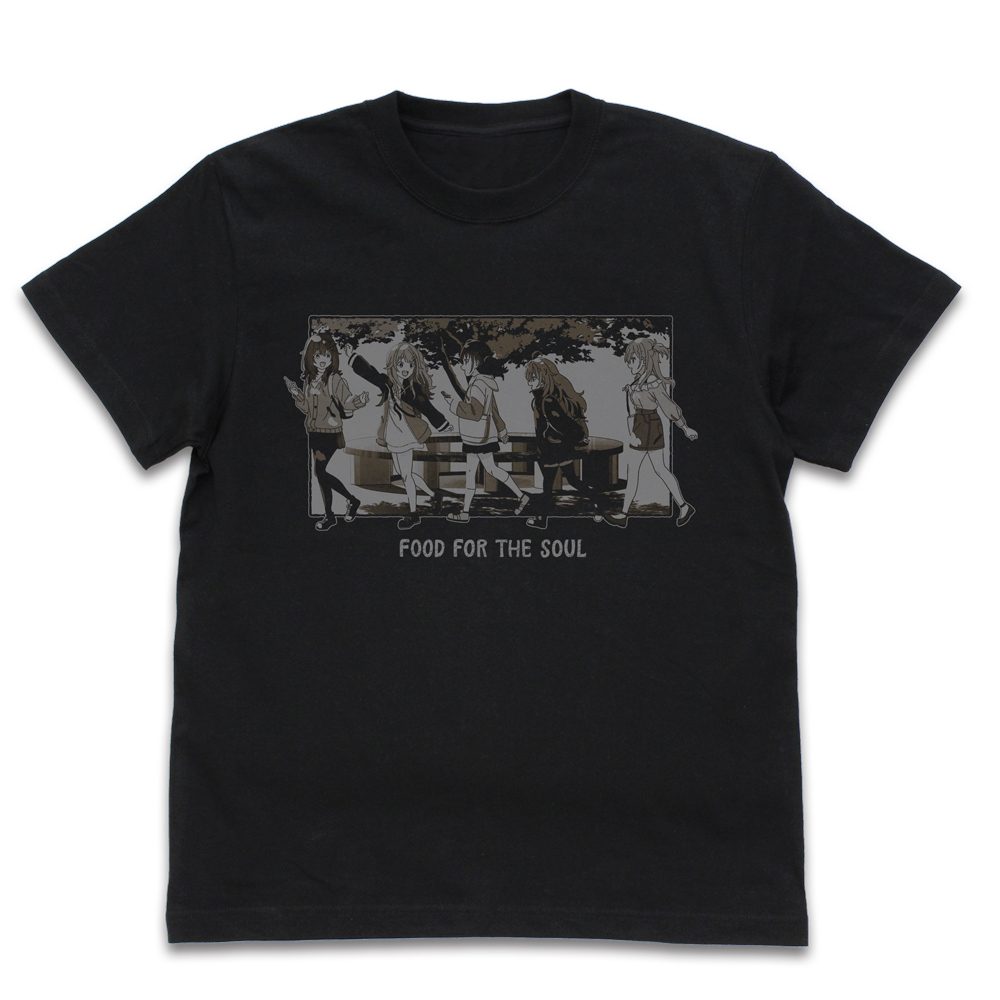 日々は過ぎれど飯うまし 日々は過ぎれど飯うまし Tシャツ ブラック XL ("Food for the Soul" Food for the Soul T-shirt Black (XL Size))
