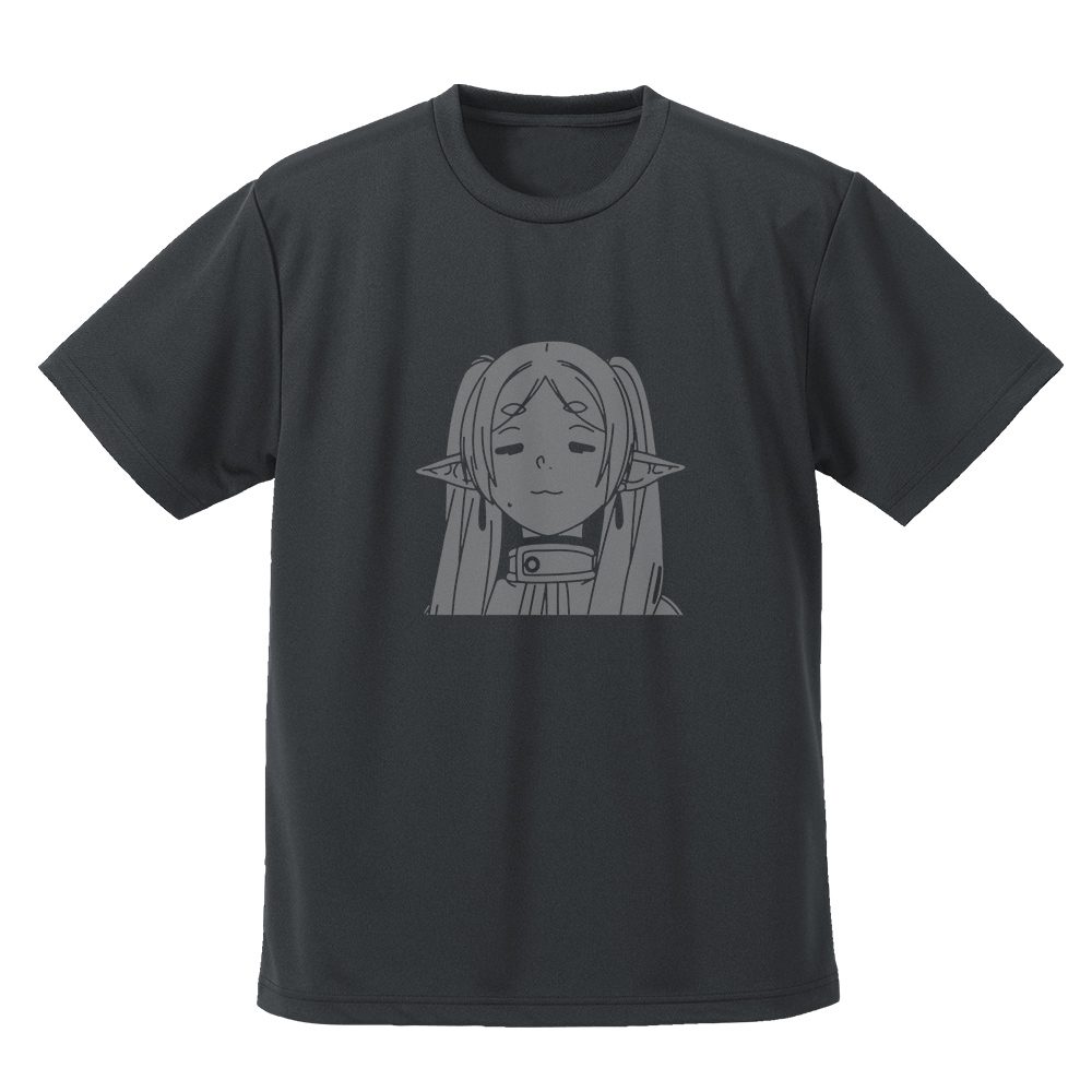 葬送のフリーレン フリーレン フェイス ドライTシャツ ガンメタル XL ("Frieren: Beyond Journey's End" Frieren Face Dry T-shirt Gunmetal (XL Size))