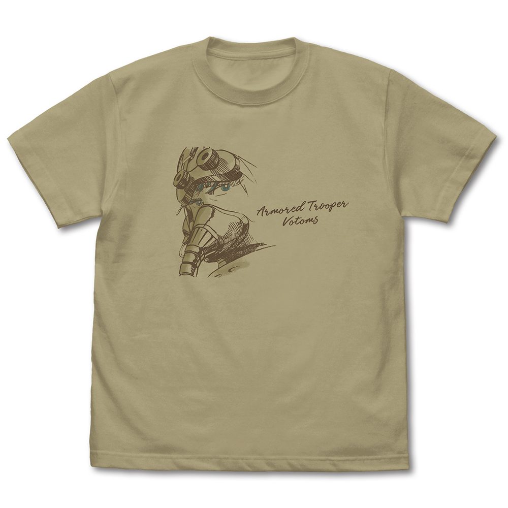 装甲騎兵ボトムズ キリコ アイキャッチイラスト Tシャツ サンドカーキ L ("Armored Trooper Votoms" Chirico Eye-catching Illustration T-shirt Sand Khaki (L Size))