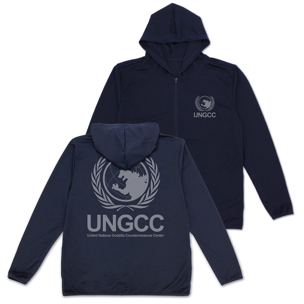 ゴジラ 国連G対策センター 薄手ドライパーカー ネイビー M ("Godzilla" United Nations Godzilla Countermeasure Center Dry Hoodie Navy (M Size))