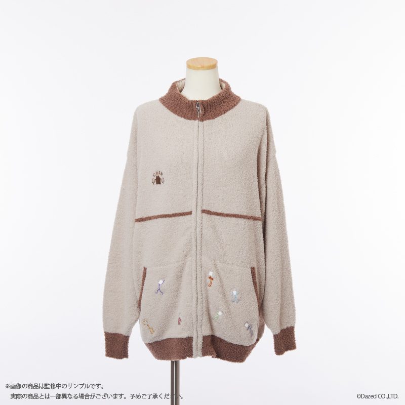 カリスマ ジップアップカーディガン(ユニセックス) ベージュ ("Charisma" Zip Up Cardigan (Unisex) Beige)