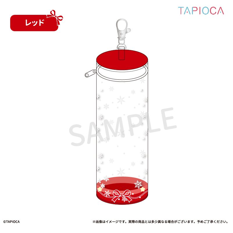 タピオカ オリジナル クリアポーチ 円筒型 ロングVer. レッド (Tapioca Original Clear Pouch Cylindrical Long Ver. Red)