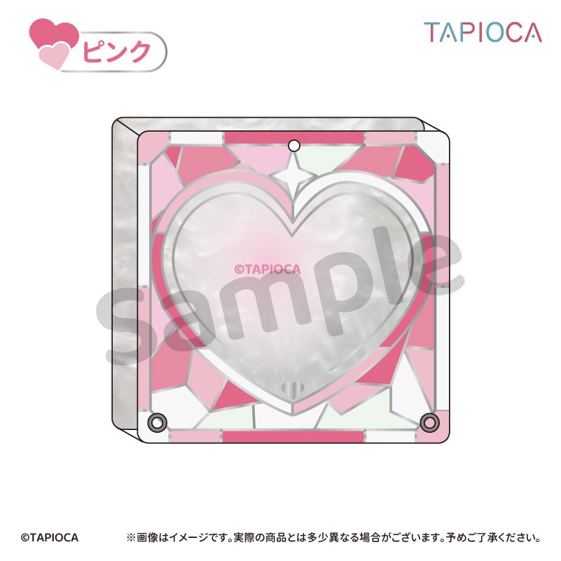 タピオカ オリジナル ステンドグラス風 缶バッジフレーム ピンク (Tapioca Original Stained Glass Style Can Badge Frame Pink)