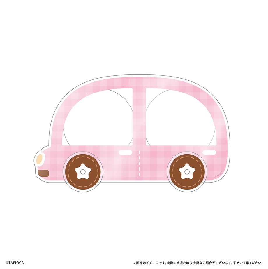 タピオカ オリジナル くるま型缶バッジケース ふたり乗りVer. ピンク (Tapioca Original Car Type Can Badge Case Two-seater Ver. Pink)