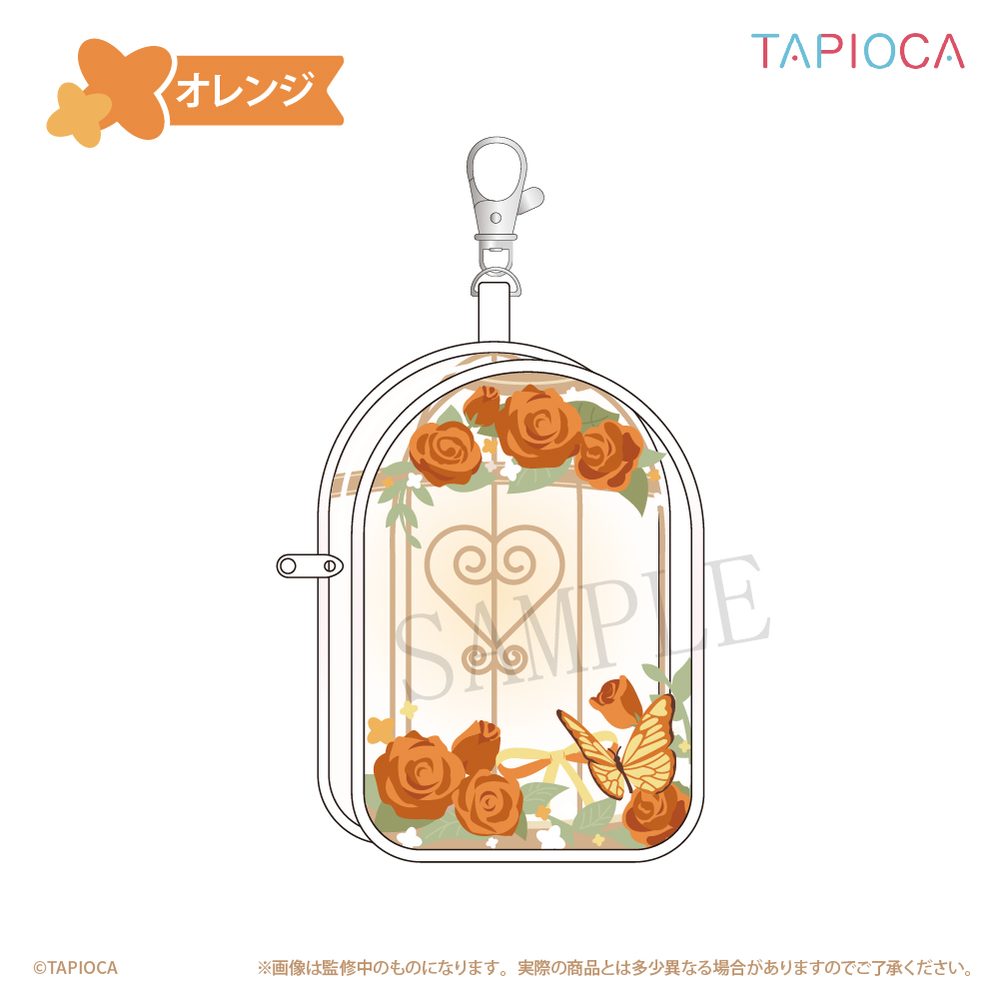 タピオカ オリジナル フラワー クリアポーチ オレンジ (Tapioca Original Flower Clear Pouch Orange)