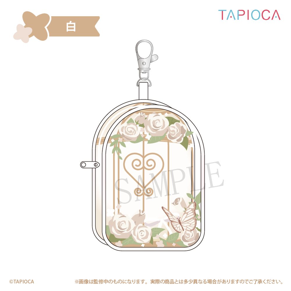 タピオカ オリジナル フラワー クリアポーチ 白 (Tapioca Original Flower Clear Pouch White)