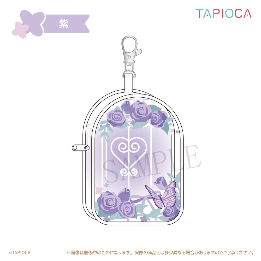 タピオカ オリジナル フラワー クリアポーチ 紫 (Tapioca Original Flower Clear Pouch Purple)