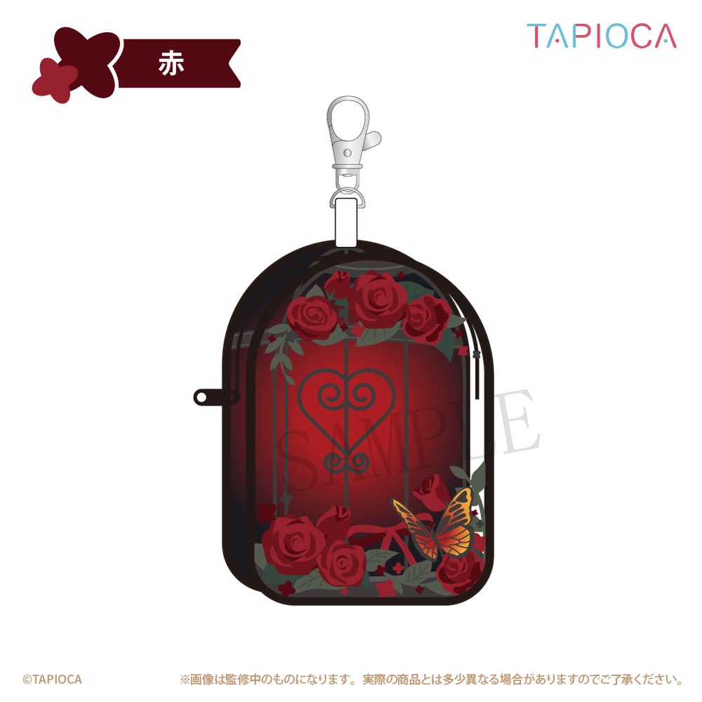 タピオカ オリジナル フラワー クリアポーチ 赤 (Tapioca Original Flower Clear Pouch Red)