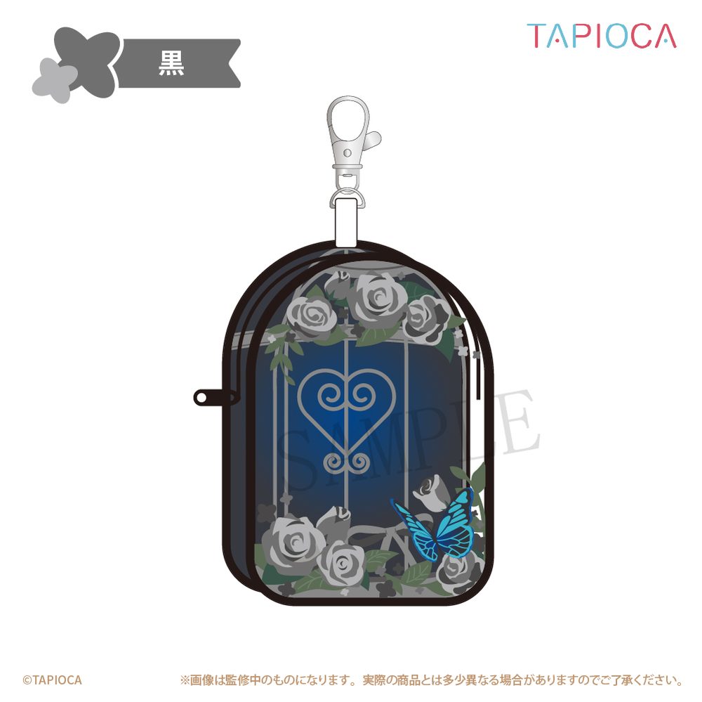 タピオカ オリジナル フラワー クリアポーチ 黒 (Tapioca Original Flower Clear Pouch Black)