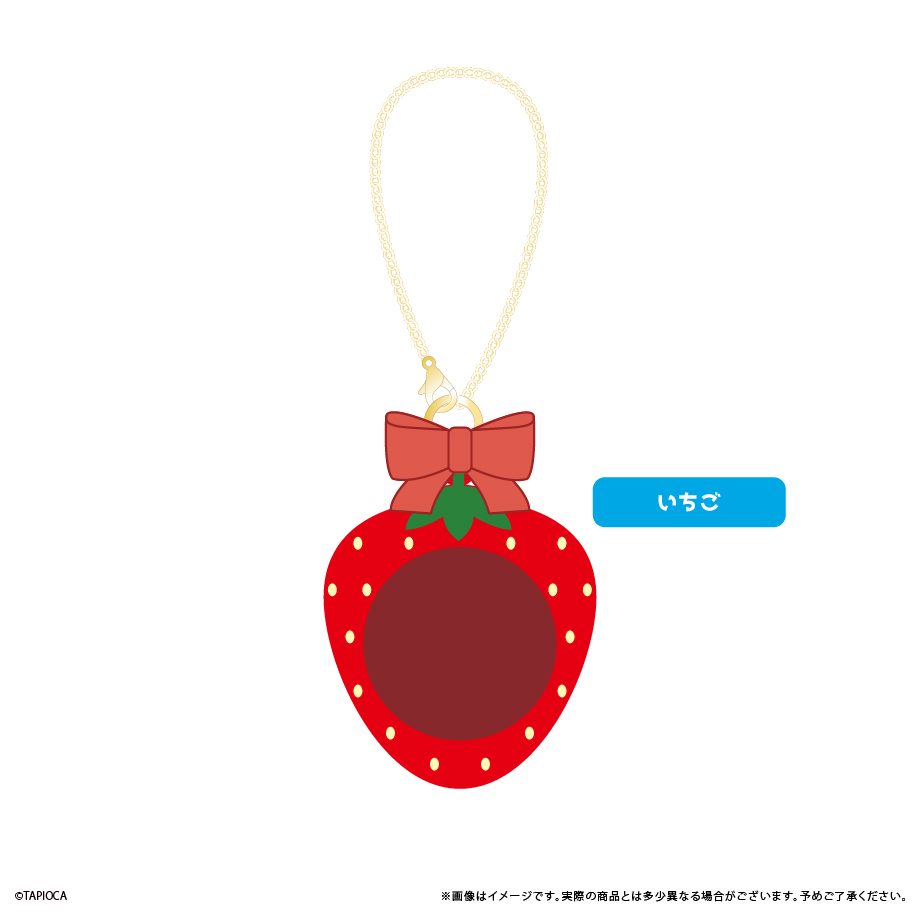 タピオカ オリジナル ラバー缶バッジケース いちご (Tapioca Original Rubber Can Badge Case Strawberry)