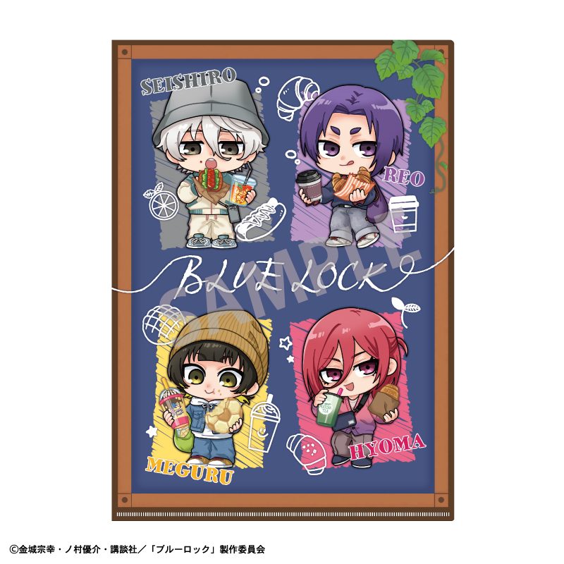 ブルーロック A4シングルクリアファイル B 焼きたてパンとテイクアウトドリンク 描き起こし ("Blue Lock" A4 Single Clear File B Freshly Baked Bread & Takeout Drinks Original Illustration)