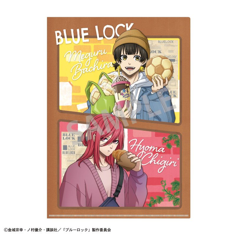 ブルーロック A4シングルクリアファイル 蜂楽廻&千切豹馬 焼きたてパンとテイクアウトドリンク ("Blue Lock" A4 Single Clear File Bachira Meguru & Chigiri Hyoma Freshly Baked Bread & Takeout Drinks)