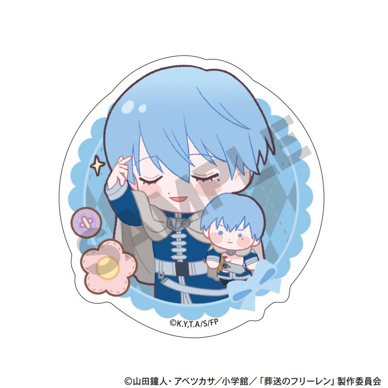 葬送のフリーレン アクリルクリップ ヒンメル 自分 ぬいぐるみ抱っこ ("Frieren: Beyond Journey's End" Acrylic Clip Himmel Myself Plush Hugging)